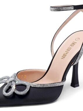 Women's Black High Heels Destiny Closed Toe Strappy Heels Sexy Ankle Strap